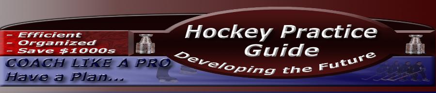 Hockey Practice Guide provides Hockey Coaches Multi-Station layout drills for hockey practices to maximize hockey player skills and coaching efficiency
