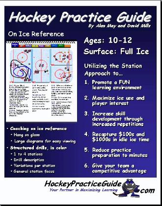 Hockey Practice Guide for Hockey Coaches to assist in providing structured hockey practices to maximize hockey player skills and coaching efficiency